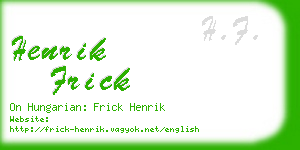 henrik frick business card